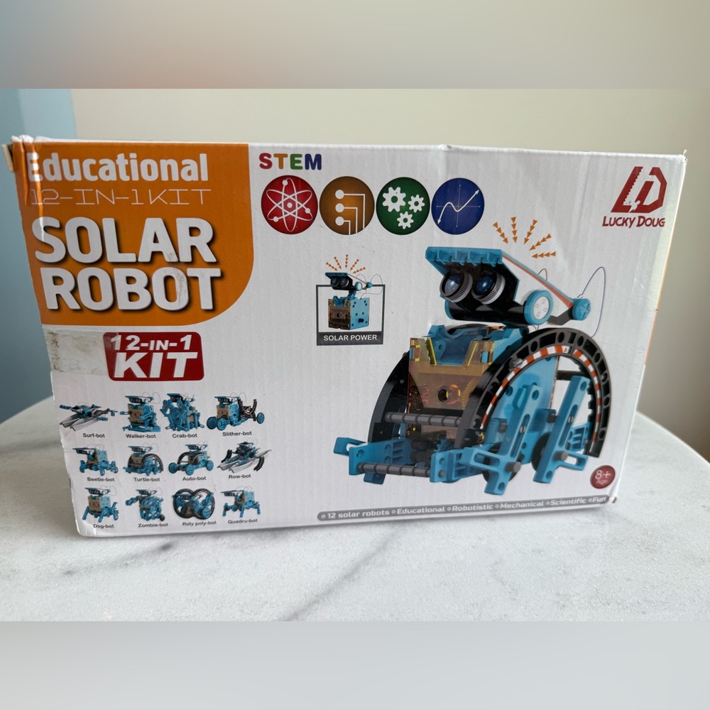 Lucky Doug Solar Robot Kit 12-in-1 Science STEM Robot Kit Toys for Kids NIB